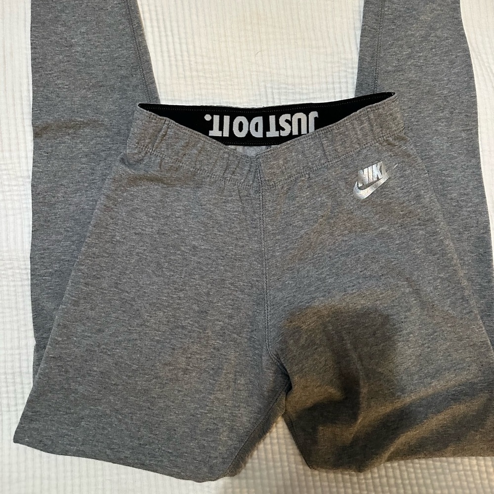 Nike grey leggings with metallic XS